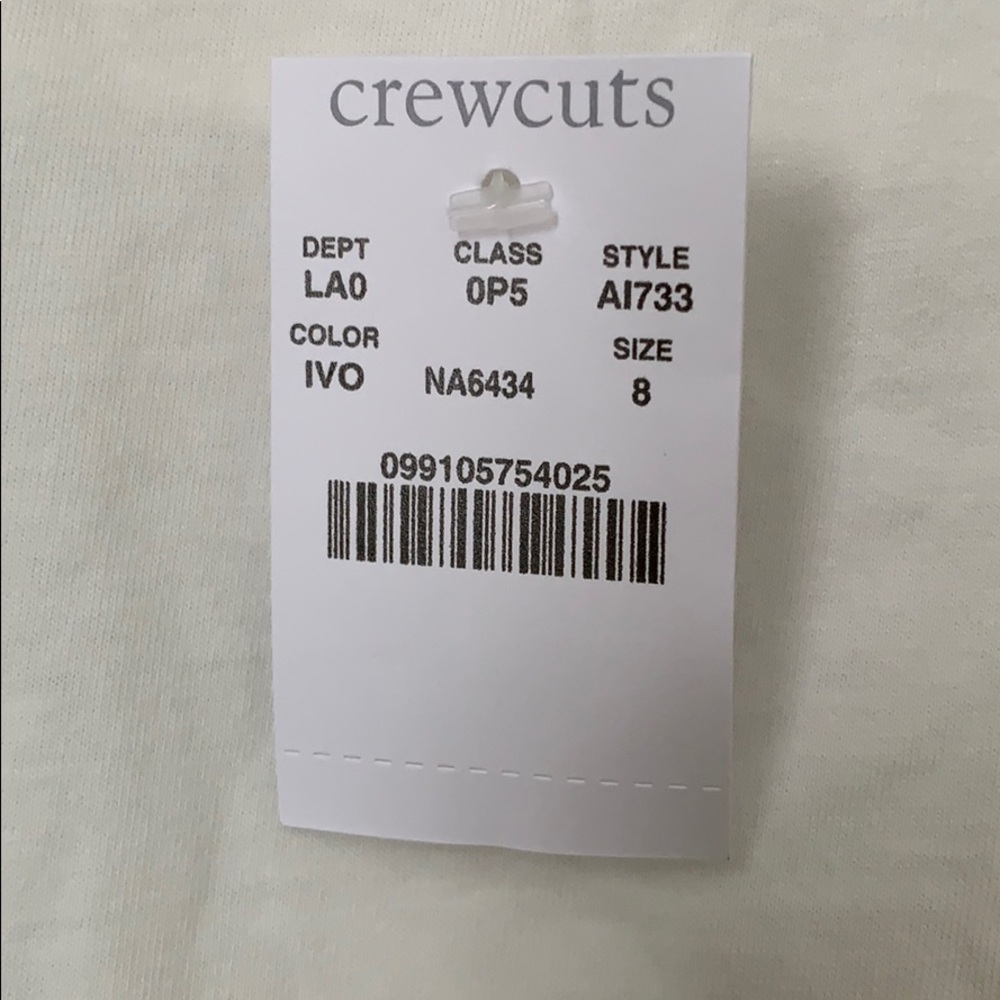 J. Crew Crewcuts Girls Ivory Short SleeveTie Front Tee Shirt - Picture 6 of 9